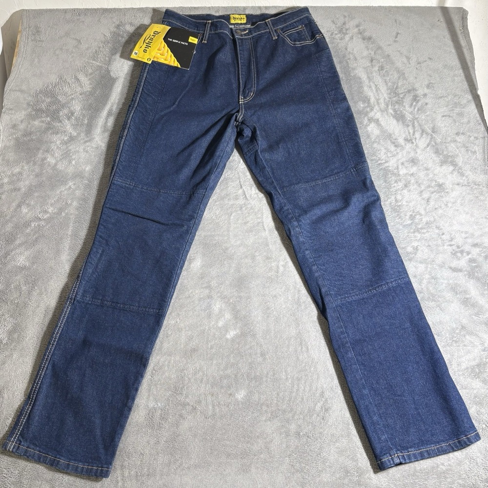 New Drayko Jeans Womens Size 16 Blue Kevlar Lined Motorcycle Riding Denim Pants